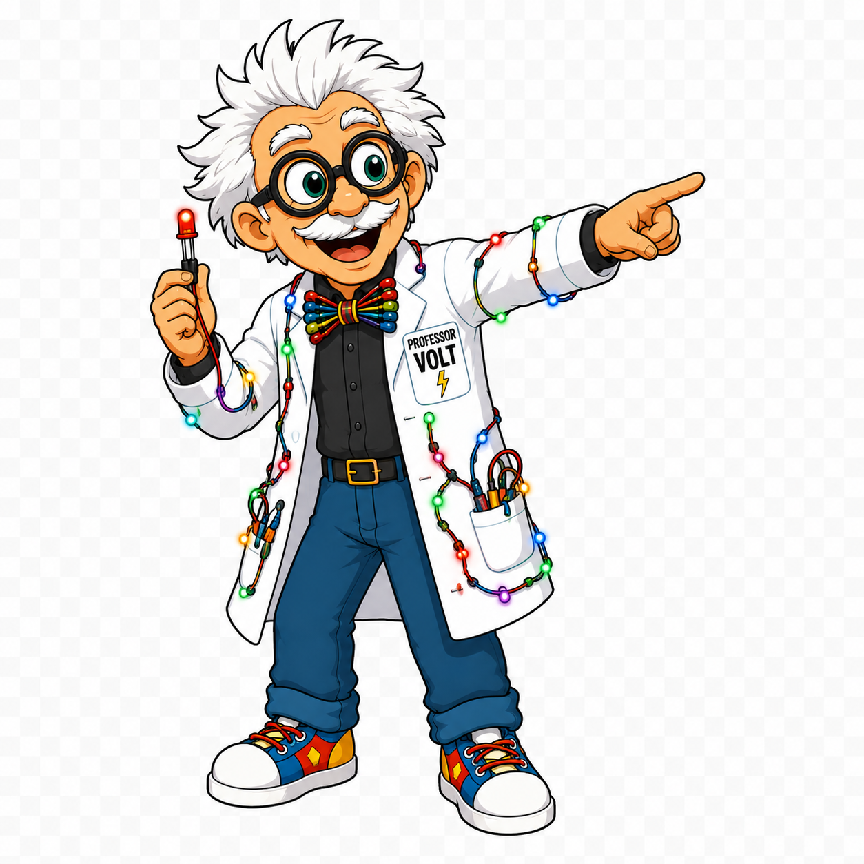 Professor Volt explaining how a circuit works