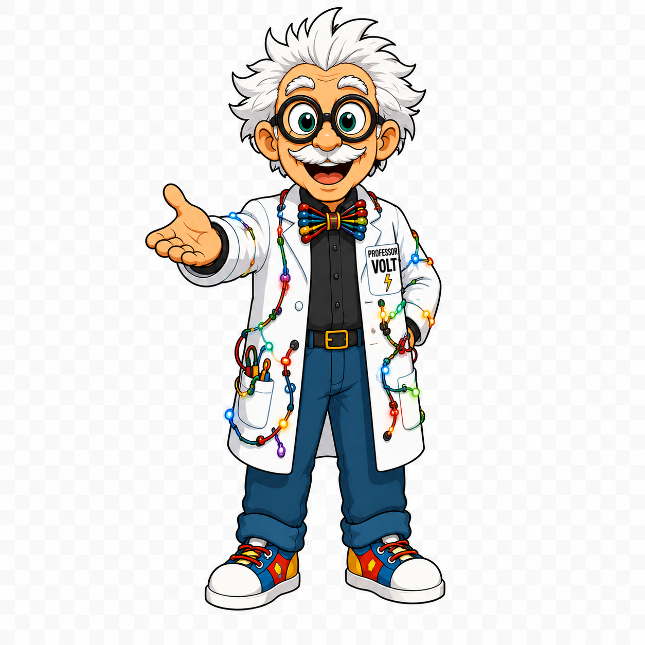 Professor Volt, the mascot of The Giant Breadboard